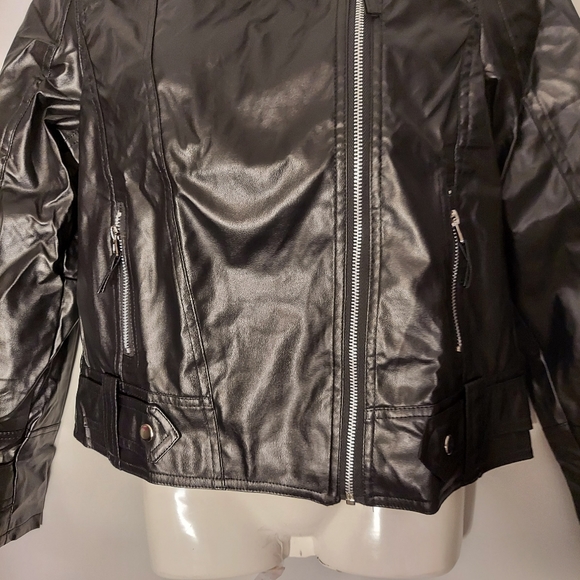Faux Leather Zip Jacket - Picture 5 of 7